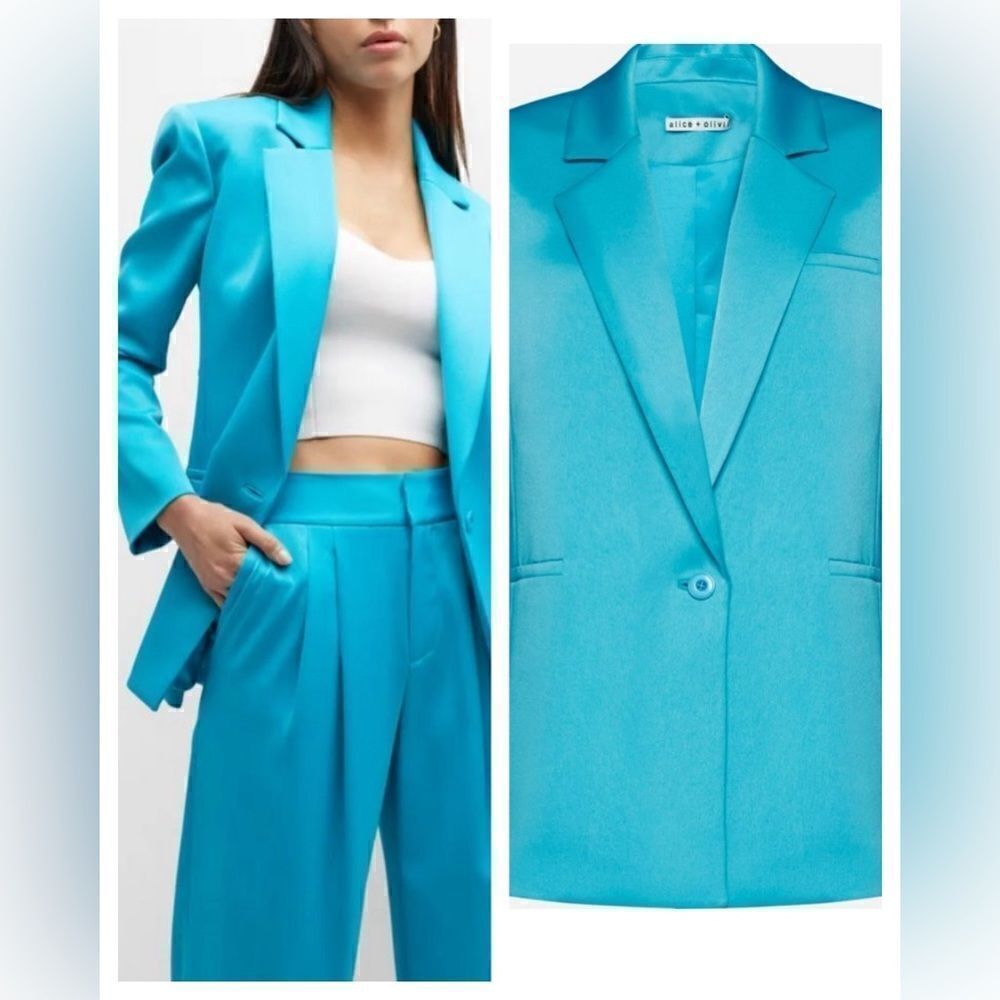 Alice and Olivia Shan Strong Shoulder Blazer size 6 NWT $595